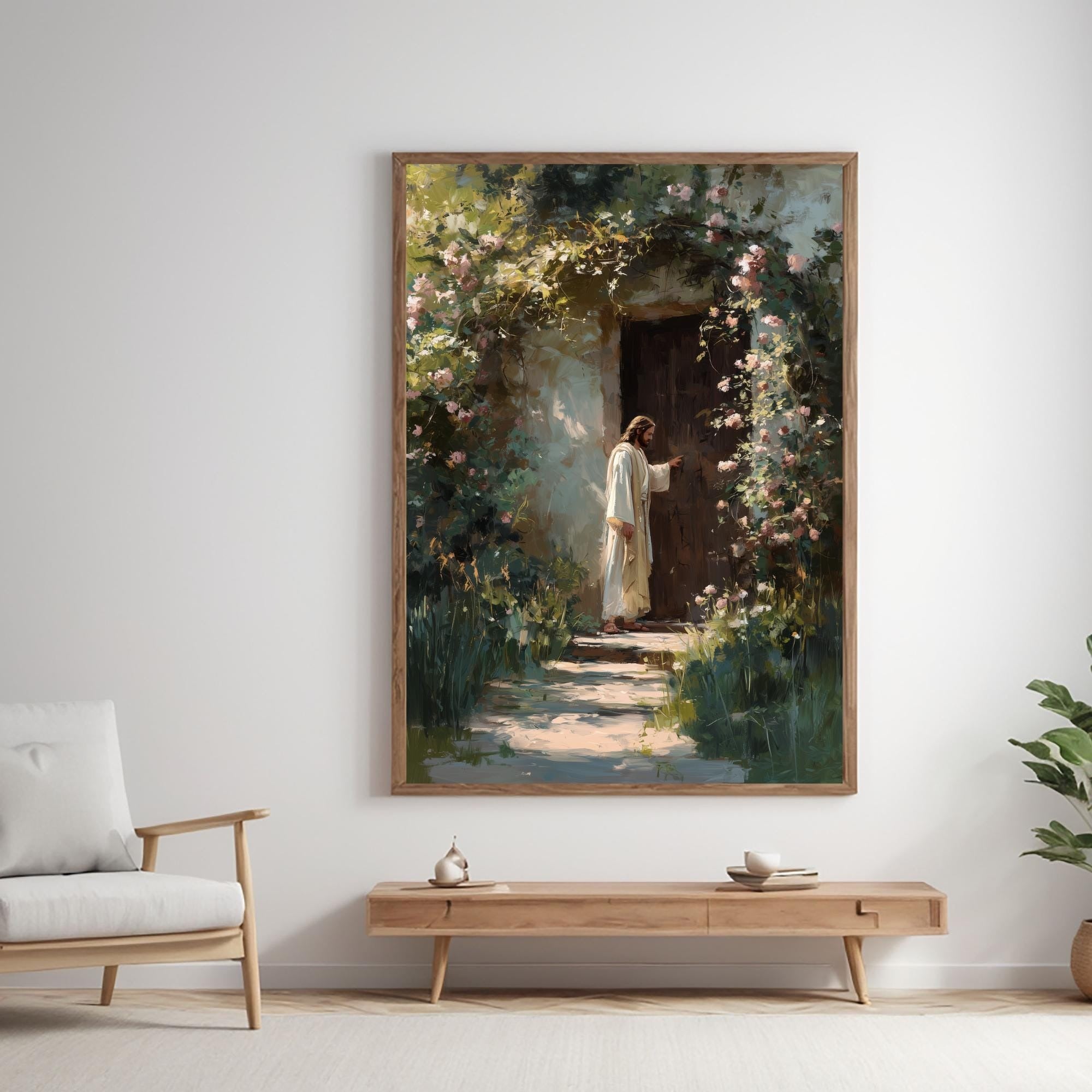 Jesus Knocking at the Door Art Print, Jesus Wall Art, Jesus Printable, Religious Home Decor, Faith Based Art, Christian Art Print, Bible Art