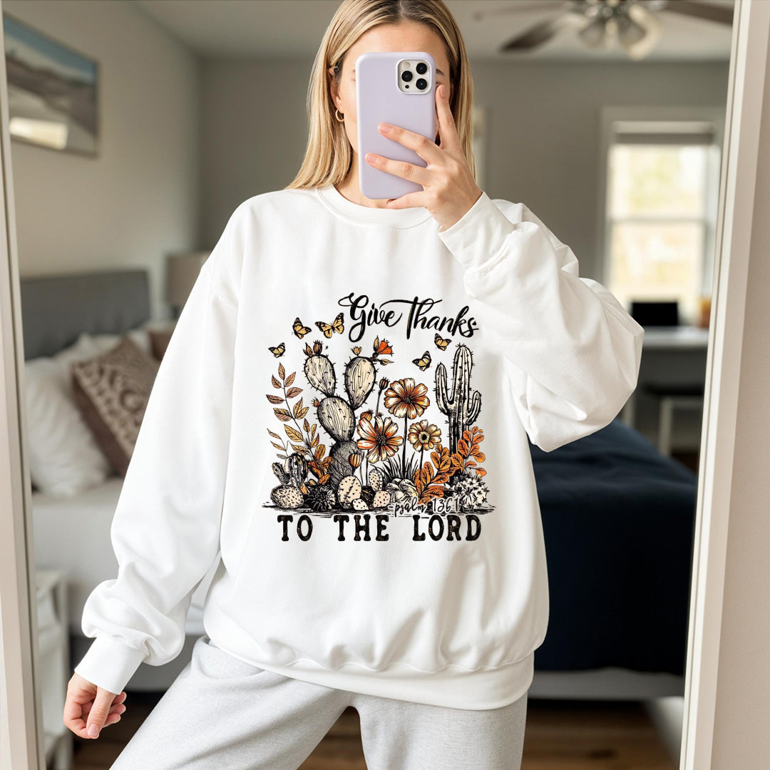 Give Thanks To The Lord Sweatshirt, Bible Verse Shirt, Thankful Sweater, Thanksgiving Sweatshirt, Thanksgiving Family Shirt, Fall Sweatshirt ILAF59
