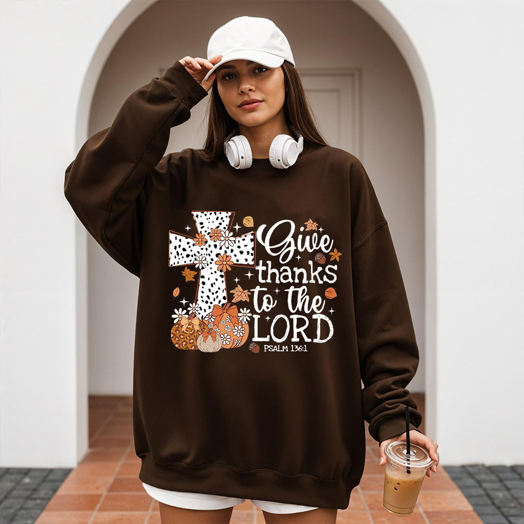Give Thanks To The Lord Sweatshirt, Bible Verse Shirt, Thankful Sweater, Thanksgiving Sweatshirt, Thanksgiving Family Shirt, Fall Sweatshirt ILAF57