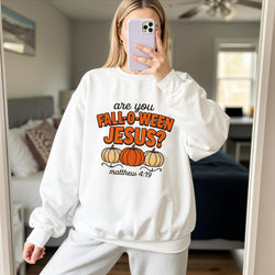 Retro Fall Religious Shirt, Are You Fall-O-Ween Jesus, Womens Christian Shirt, Follow Jesus Shirt, Bible Matthew Shirt, Cute Thankful Shirt ILAF58