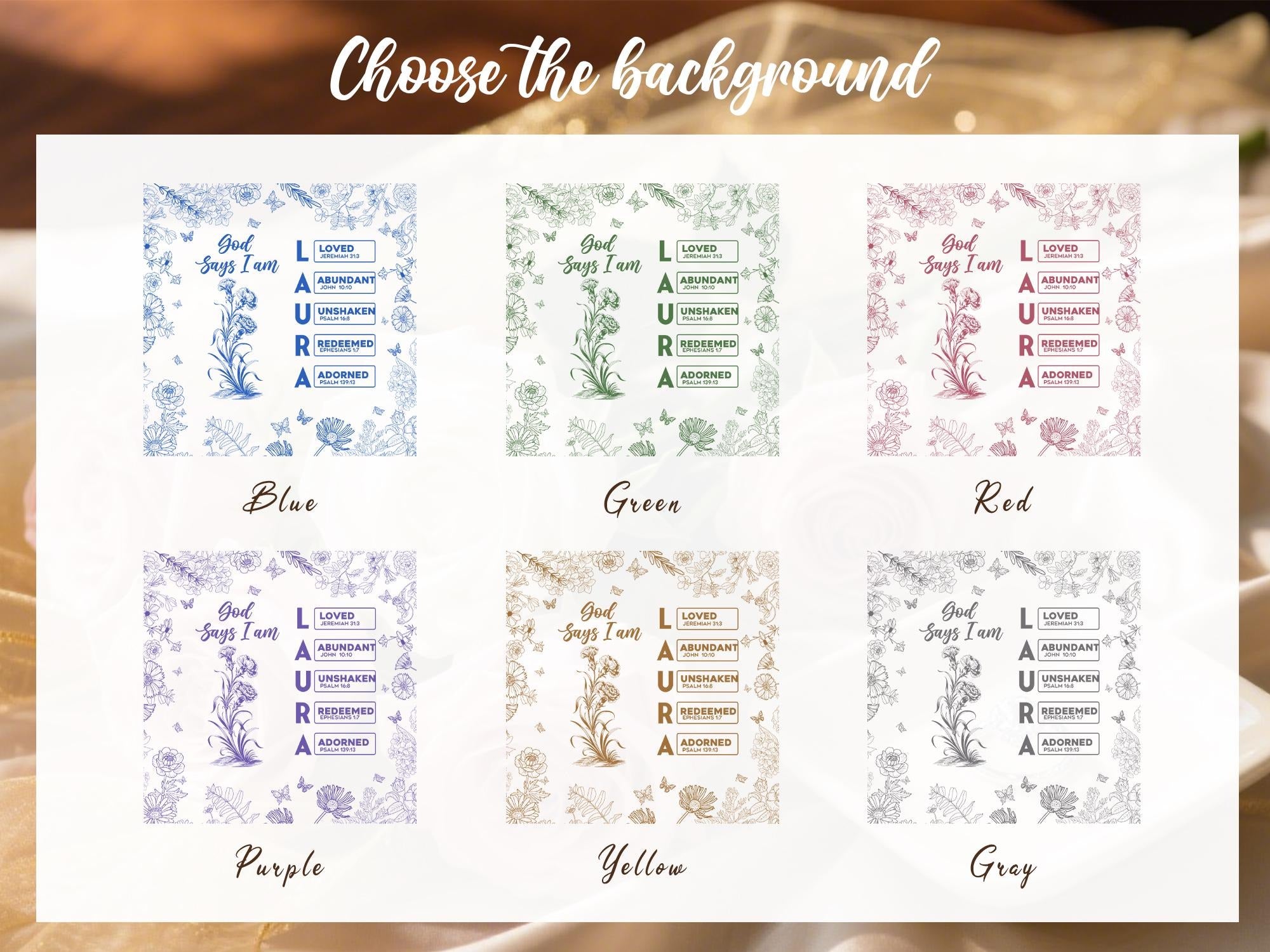 Personalized Christian Name Jewelry Dish, Ring Dish With Bible Verses, Custom Scripture Gift, God Says I Am Toile De Jouy, Religious Gift JDLAF01