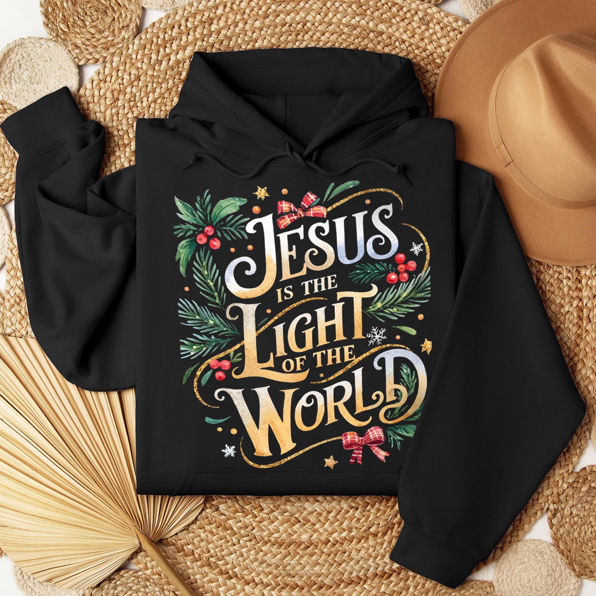 Jesus Light of the World Coquette Sweatshirt, Christian Christmas Sweatshirt, He is The Reason Sweatshirt