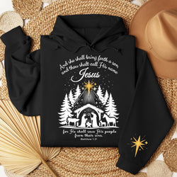 Jesus Christmas Sweatshirt, She Shall Bring Forth a Son Sweatshirt, Nativity Scene Sweatshirt