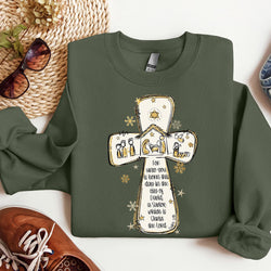 Coquette Glitter Jesus Cross Sweatshirt, Jesus is the reason Sweatshirt, Coquette Jesus Christmas Sweatshirt