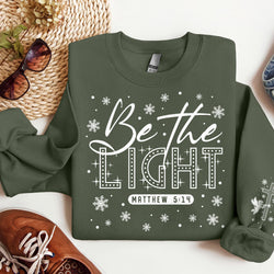 Be The Light Sweatshirt, Nativity Scene Sweatshirt, Coquette Jesus Christmas Sweatshirt. ILAF13