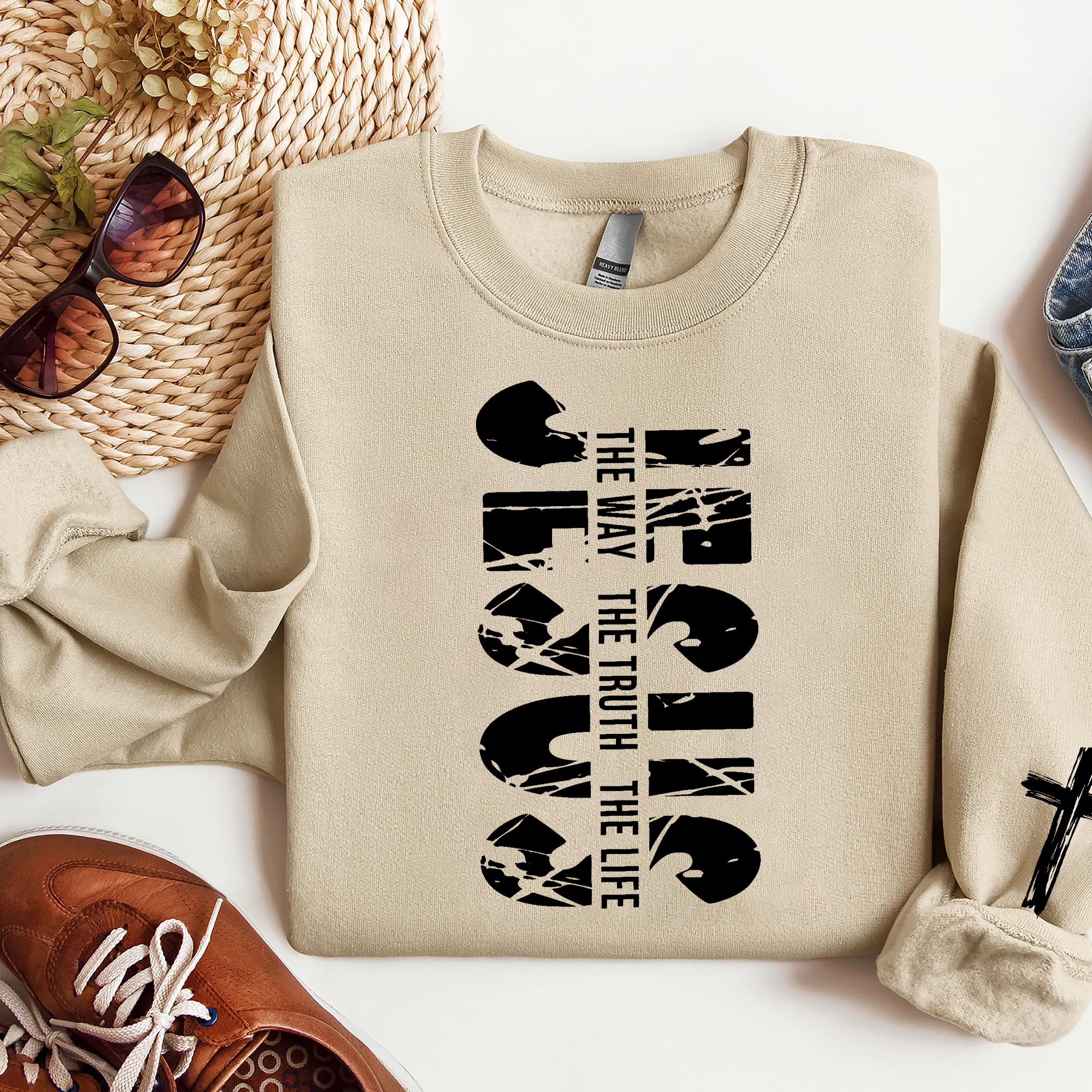 Jesus The Way The Truth The Life, Christian Sweatshirt, Coquette Jesus Sweatshirt, Jesus Lover Sweatshirt. ILAF16