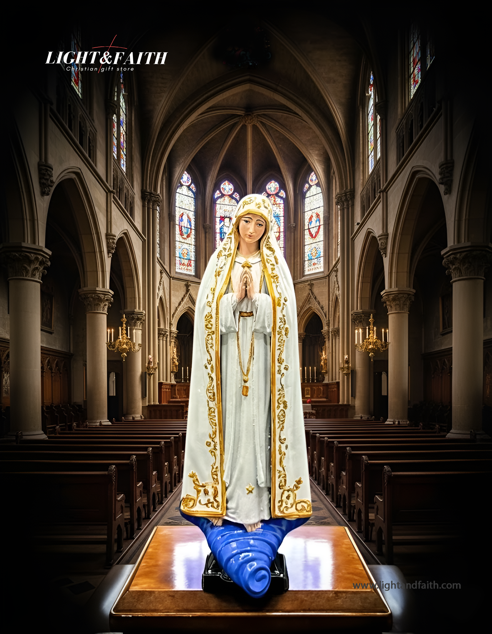 Blessed Virgin Mary Resin Statue, Handcrafted Sacred Art for Christian Home Decor