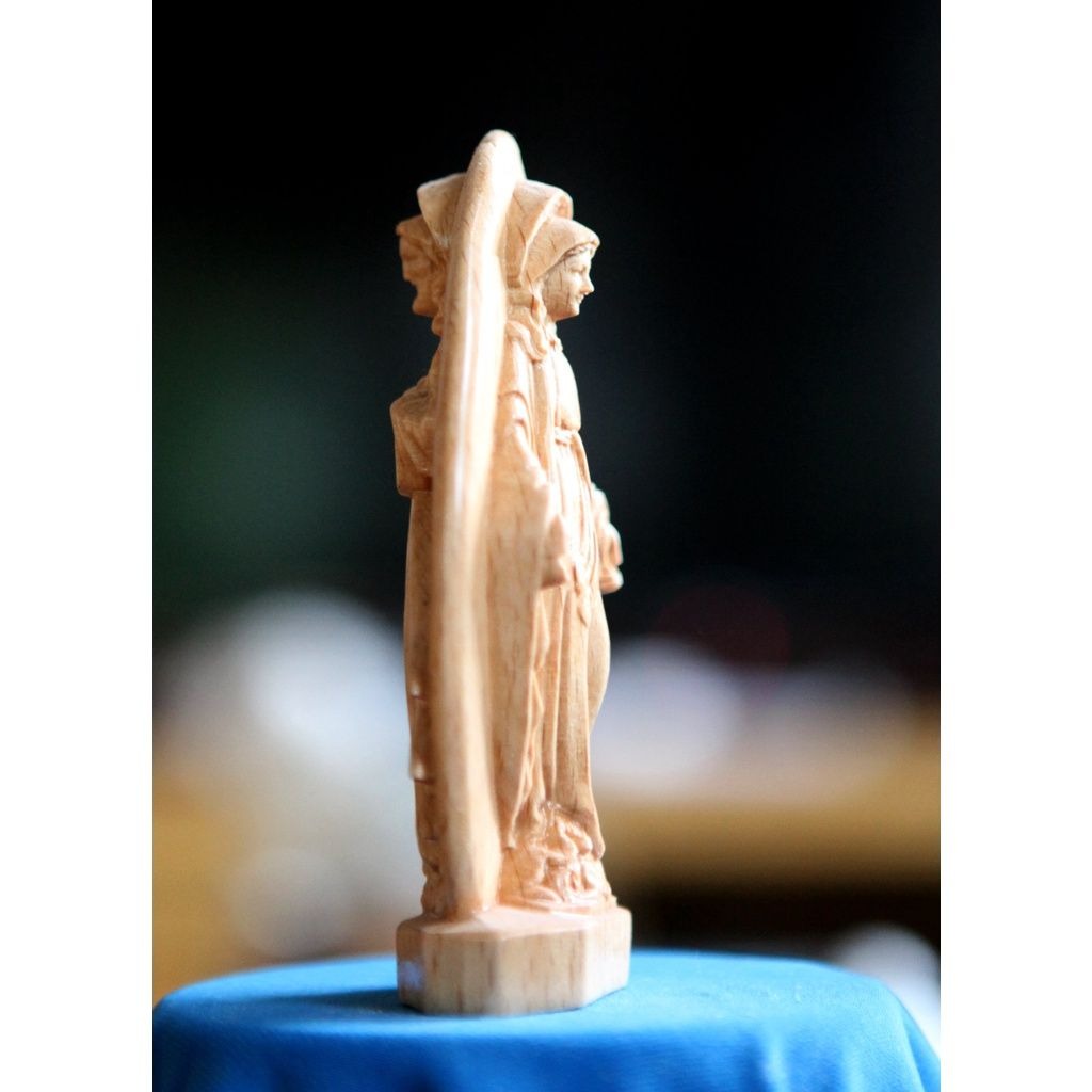 Double-Sided Wooden Car Dashboard Statue, Catholic Christian Religious Ornament, Travel Protection Car Decor