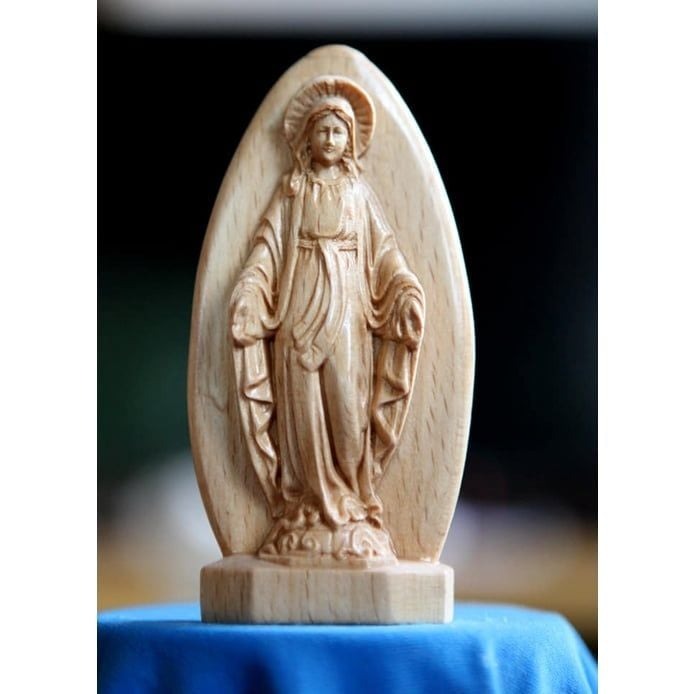 Double-Sided Wooden Car Dashboard Statue, Catholic Christian Religious Ornament, Travel Protection Car Decor