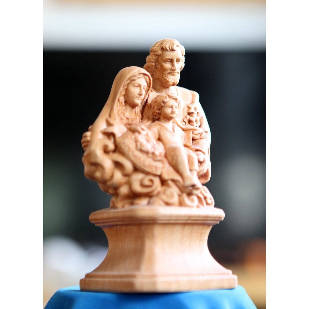 Wooden Holy Family Car Statue – Catholic Dashboard Ornament, Christian Religious Gift, Travel Protection Decor