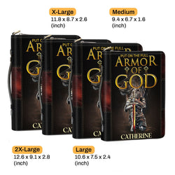 Put On The Full Armor Of God Leather Book Cover, Personalized Leather Bible Cover, Christian Gift, Bible Covers Jesus Gifts
