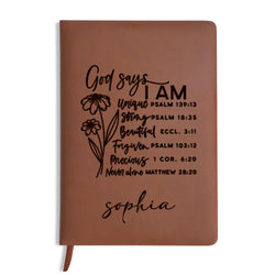 Personalized Christian Journal with Inspirational Bible Verses, Bible Journal Notebook, Religious Gift, First Communion Gifts, Pastor Gifts, Retirement, Birthday. NBLAF01