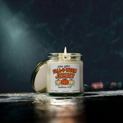 Are You Fall-O-Ween Jesus Candle, Matthew 4:19 Bible Verse, Fall Pumpkin Design, Christian Halloween Candle Gift CDLAF24