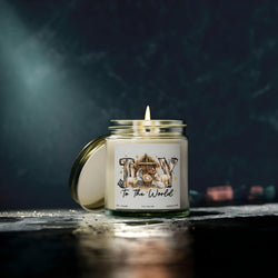 Joy to the World Christian Candle, Nativity Scene, Inspirational Christmas Gift, Holiday Candle for Spiritual Decor CDLAF26